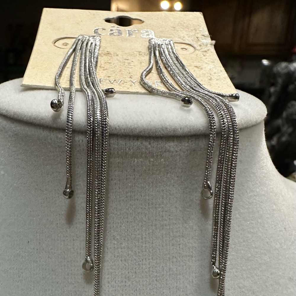 Cara Couture Silver Chain Earrings
